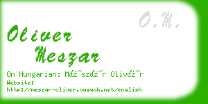 oliver meszar business card